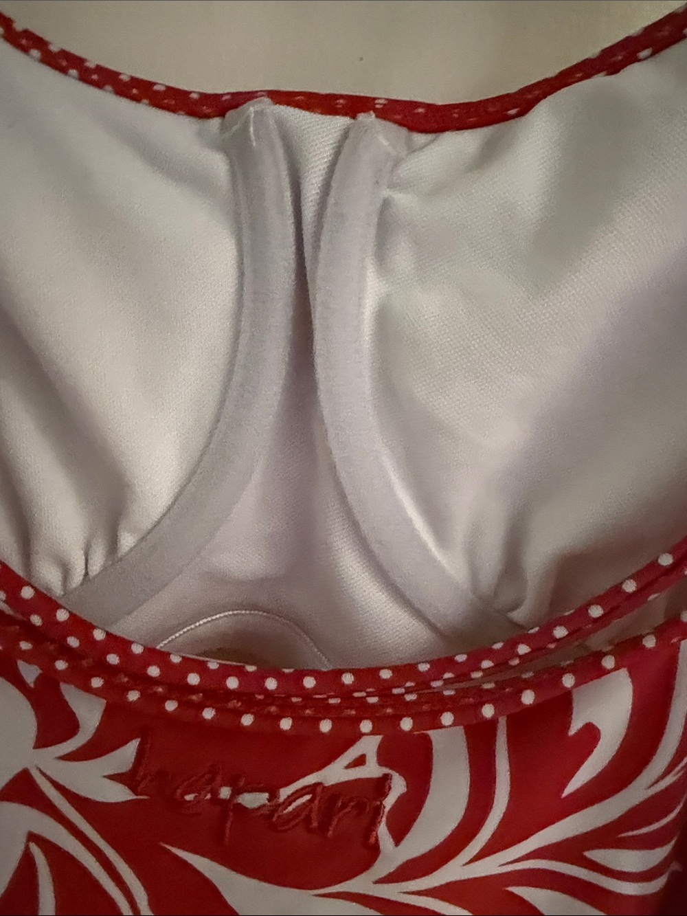 Hapari 3 piece swim set! Red and White Floral Tankini with skirt and bottoms, - Picture 4 of 6